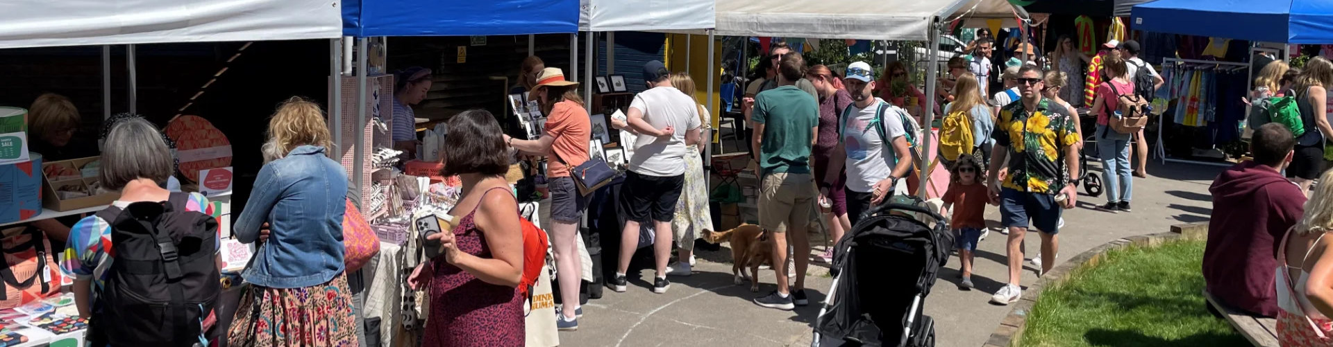 Shoppers at the stalls at Windmill Hill Market, Bristol.